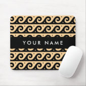 Greek Meander Key, Wave Key, Bruin, Jouw naam Muismat (Met muis)