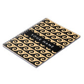 Greek Meander Key, Wave Key, Bruin, Jouw naam Notitieboek (Linkerzijde)