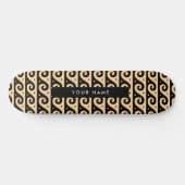 Greek Meander Key, Wave Key, Bruin, Jouw naam Persoonlijk Skateboard (Horizontaal)
