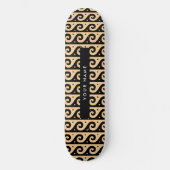 Greek Meander Key, Wave Key, Bruin, Jouw naam Persoonlijk Skateboard (Voorkant)