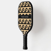 Greek Meander Key, Wave Key, Bruin, Jouw naam Pickleball Paddle (Links)