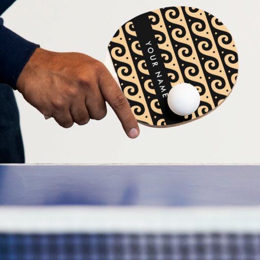 Greek Meander Key, Wave Key, Bruin, Jouw naam Tafeltennisbatje (Insitu)