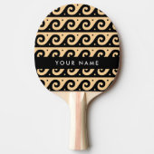Greek Meander Key, Wave Key, Bruin, Jouw naam Tafeltennisbatje (Voorkant)