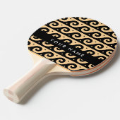 Greek Meander Key, Wave Key, Bruin, Jouw naam Tafeltennisbatje (Voorkant Gekanteld)