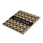 Greek Meander Key, Wave Key, Bruin, Jouw naam Tegeltje (Zijkant)
