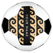 Greek Meander Key, Wave Key, Bruin, Jouw naam Voetbal (Gedraaid)