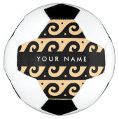 Greek Meander Key, Wave Key, Bruin, Jouw naam Voetbal (Voorkant)