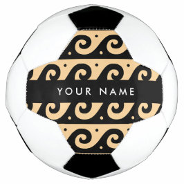 Greek Meander Key, Wave Key, Bruin, Jouw naam Voetbal