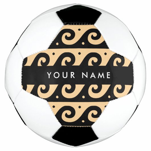 Greek Meander Key, Wave Key, Bruin, Jouw naam Voetbal (Voorkant)