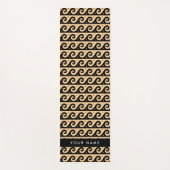 Greek Meander Key, Wave Key, Bruin, Jouw naam Yogamat (Voorkant)