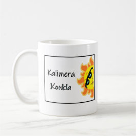 Greek Mug with Saying "Kalimera Koukla" Koffiemok