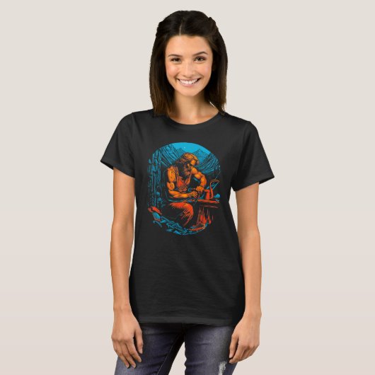 Greek Mythology God of Fire Hephaestus T-shirt (Voorkant volledig)