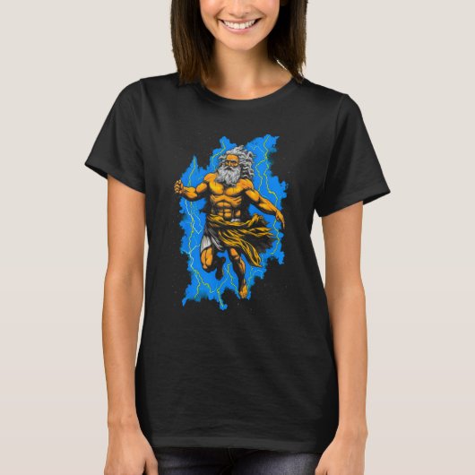 Greek Mythology God Zeus T-shirt (Voorkant)