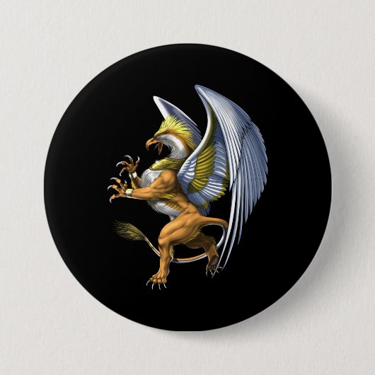 Greek Mythology Griffin Ronde Button 7,6 Cm (Voorkant)