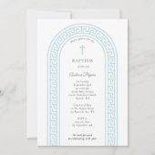 Greek Orthodox Christening Baptism Blue Greek Key Kaart (Voorkant)