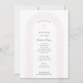 Greek Orthodox Christening Baptism Pink Greek Key  Kaart (Voorkant)