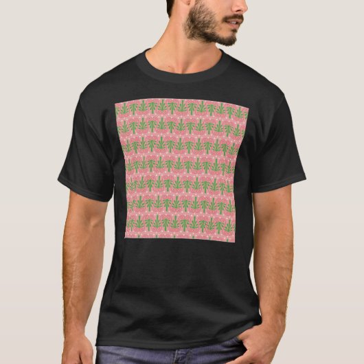 Greek Pottery Motif Pink, Green &amp; Red, Classic T-shirt (Voorkant)