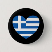 Greek Pride Flag Love Heart Ronde Button 5,7 Cm (Voorkant)