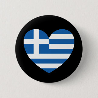Greek Pride Flag Love Heart Ronde Button 5,7 Cm