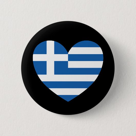Greek Pride Flag Love Heart Ronde Button 5,7 Cm (Voorkant)