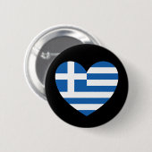 Greek Pride Flag Love Heart Ronde Button 5,7 Cm (Voorkant /achterkant)