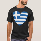 Greek Pride Flag Love Heart T-shirt (Voorkant)