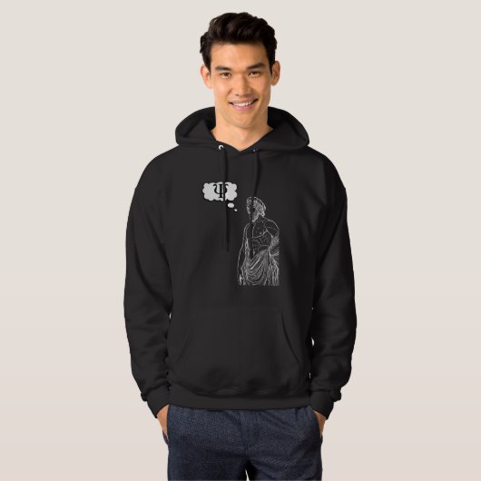 Greek Psi Statue Thought Bubble Expressing Thought Hoodie (Voorkant volledig)