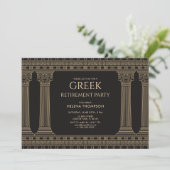 Greek Retirement Party with Custom Colour Graphics Kaart (Staand voorkant)