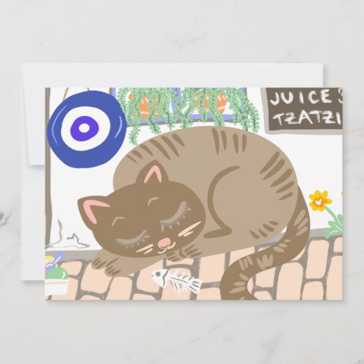 Greek Sleepy Cat Taverna Scenery (Voorkant)