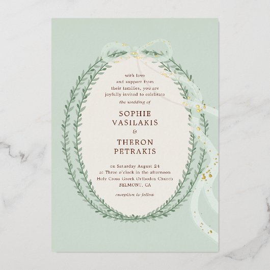 Greek Stefana Folie Uitnodiging (Voorkant)