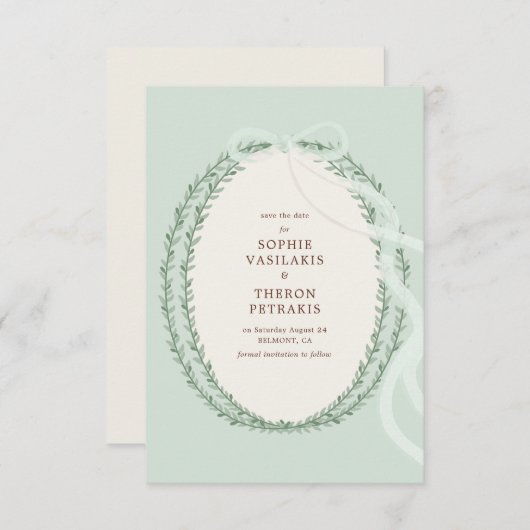 Greek Stefana Save The Date (Voorkant / Achterkant)