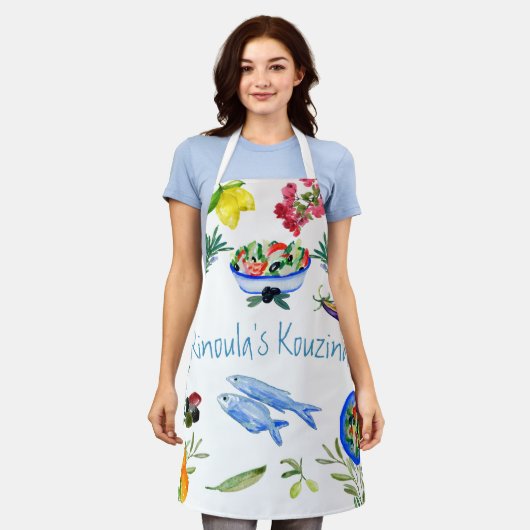 Greek Taverna Schort (Gedragen)