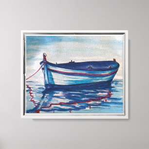 Greek Vissen Boat #3 - Gedrukte muurkunst Canvas Afdruk