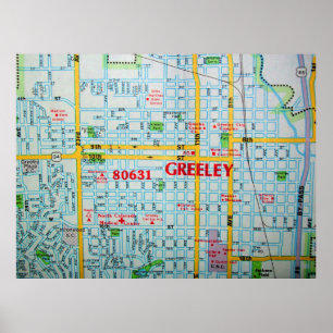 Greeley, CO  Map Poster