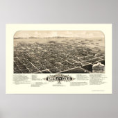 Greeley, CO Panoramic Map - 1882 Poster (Voorkant)