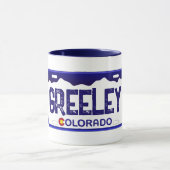Greeley Colorado blauw licentie bord mok (Midden)