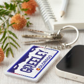 Greeley Colorado blue license plate keychain (Voorkant Rechts)