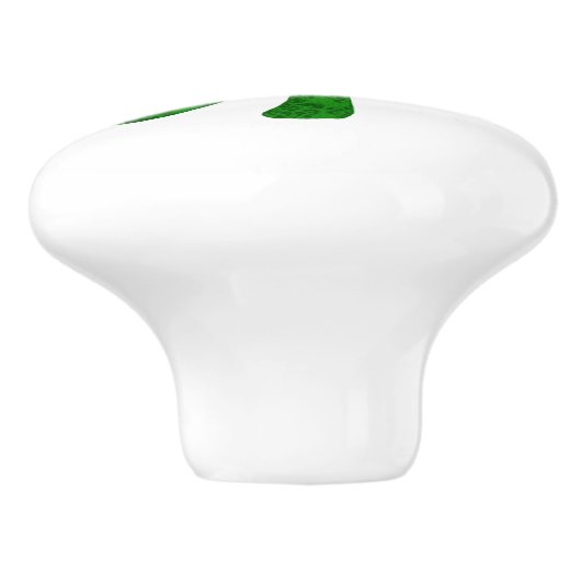 Greem Shamrock Designer keramische knop (Zijkant)