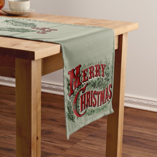 Green 1876 Merry Christmas Lange Tafelloper (Voorbeeld)