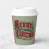 Green 1876 Merry Christmas Papieren Bekers (Achterkant)