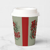 Green 1876 Merry Christmas Papieren Bekers (Rechts)