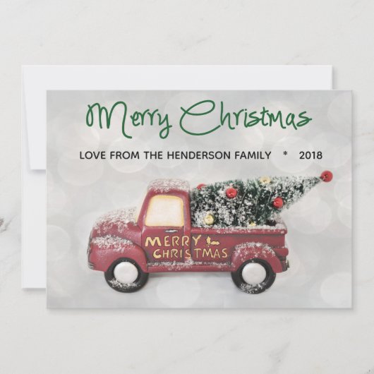  Green 1950's Chevy Merry Christmas Feestdagenkaart (Voorkant)