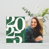 Green 2025 foto afstuderen Party uitnodiging (Staand voorkant)