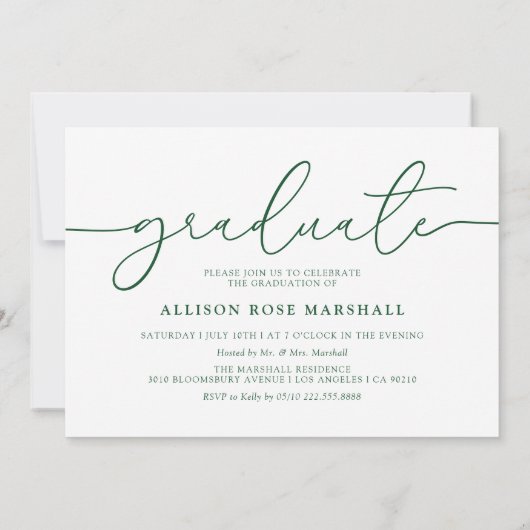 Green 2025 foto afstuderen Party uitnodiging (Achterkant)