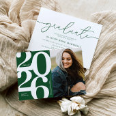 Green 2025 foto afstuderen Party uitnodiging