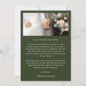 Green 2 Foto Getrouwd Bright Wedding Kerstmis Bedankkaart (Achterkant)