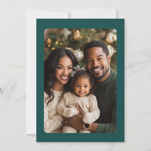 Green 2 Foto Noel Kaart met Angels Wenskaart (Achterkant)