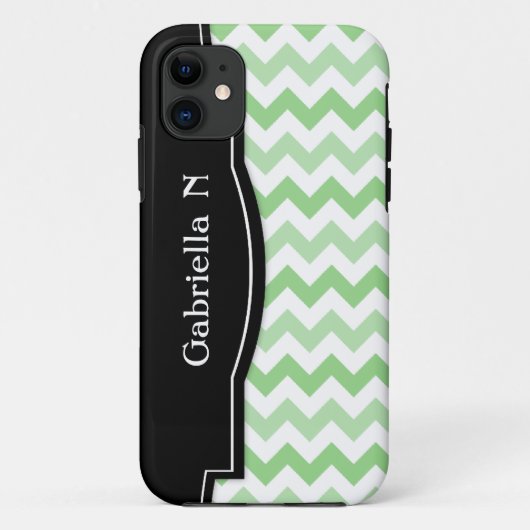 Green 2-Tone Chevron Black Lijst iPhone 5 hoesje (Achterkant)