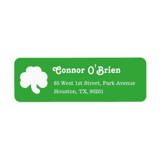Green 3 Leaf Shamrock Clover Irish St Patricks Day Etiket (Voorkant)