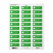 Green 3 Leaf Shamrock Clover Irish St Patricks Day Etiket (Full Sheet)
